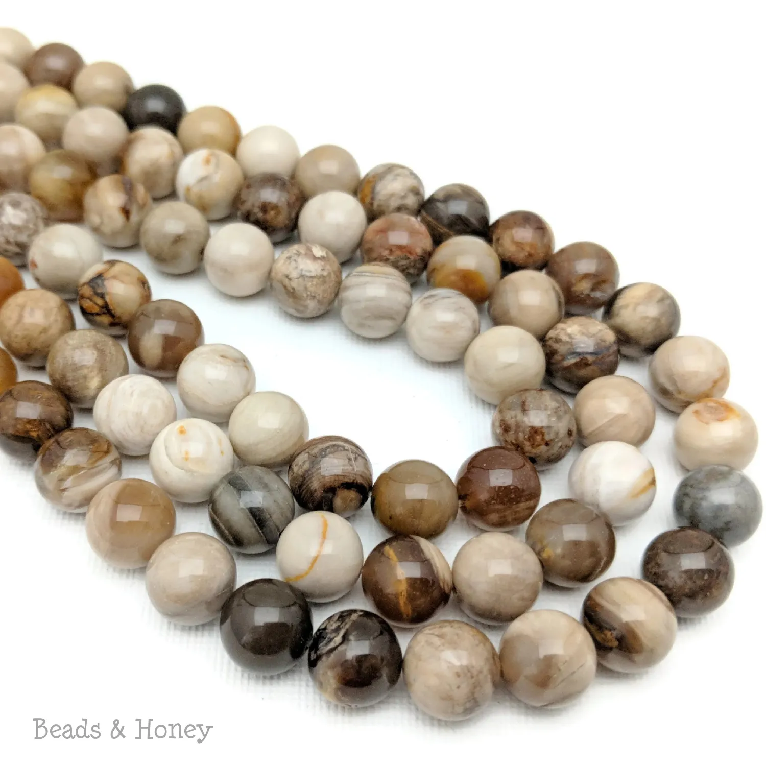Wood Opalite Round 10mm (16-Inch Strand)